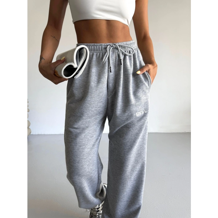 Gri Bell Stoperli Oversize Unisex Eşofman