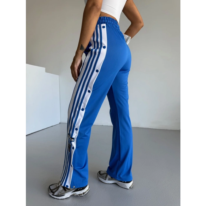 Mavi Çıt Çıt Detay Üç Şeritli Eşofman