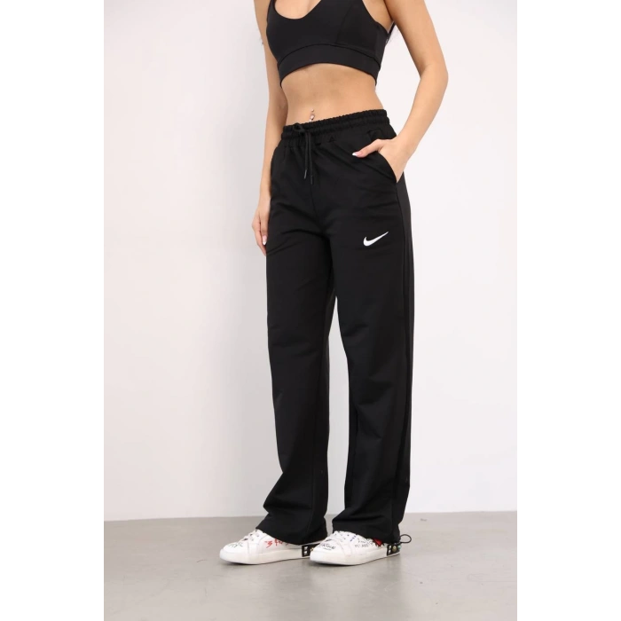 Siyah NK İki İplik Paça Lastikli Eşofman