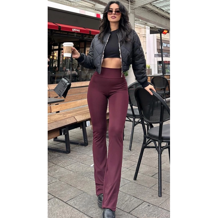 Bordo İspanyol Paça Oysho Tayt