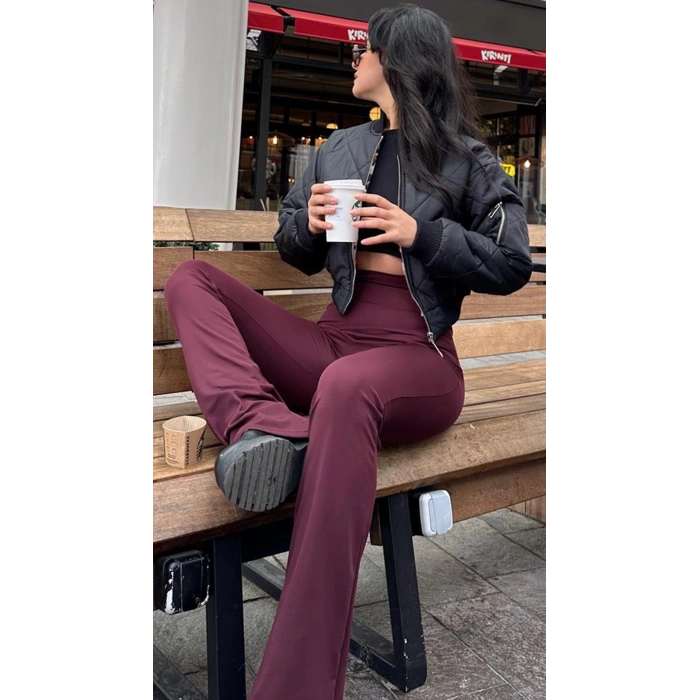 Bordo İspanyol Paça Oysho Tayt