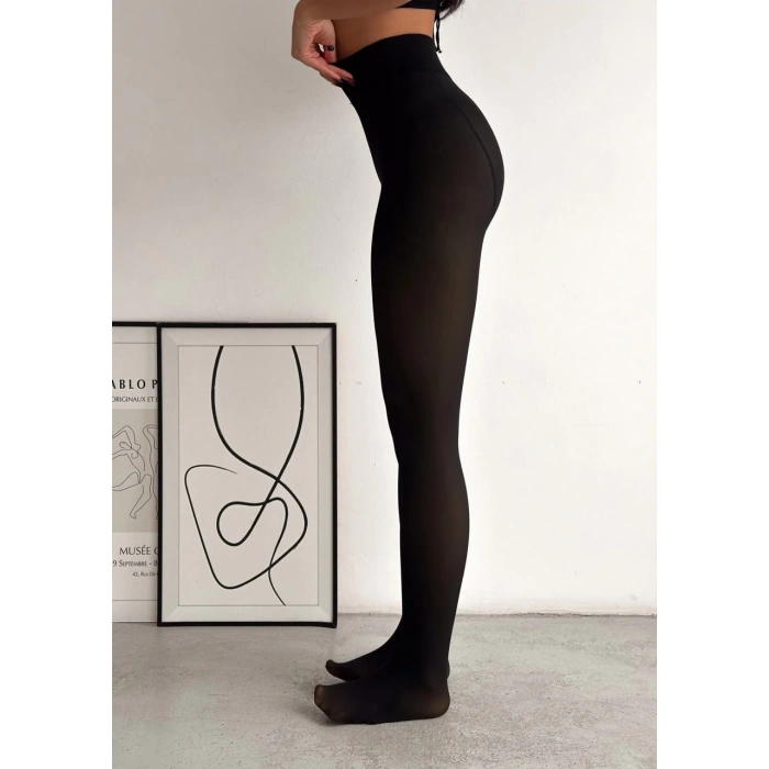 Siyah Termal Külotlu Çorap