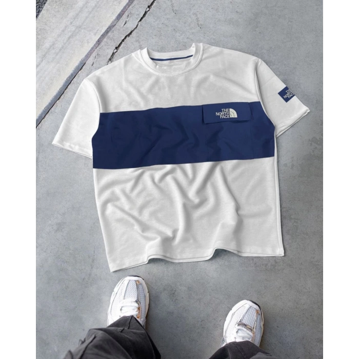 Mavi Şerit NF Oversize Unisex Tshirt