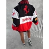 Beyaz Ferrari İçi astarlı Unisex Bomber Ceket