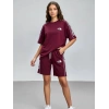 Bordo NF Oversize Unisex Şortlu Takım