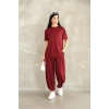Bordo Oysho Modal Kumaş Şalvar İkili Takım