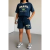 Lacivert Brasil Oversize Unisex Şortlu Takım
