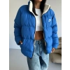 Mavi NK Oversize Unisex Çift Taraflı Mont