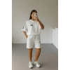 Beyaz NF Oversize Unisex Şortlu Takım