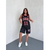 Siyah Chicago Bulls 11 Oversize Unisex Şortlu Takım