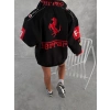 Siyah Ferrari İçi astarlı Unisex Bomber Ceket