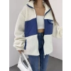 Beyaz Nf Oversize Unisex Kıvırcık Kürklü Ceket