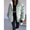 Mint Yeşil NK Oversize Unisex Çift Taraflı Mont