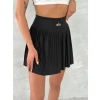 Siyah Piliseli Alo Şortlu Etek