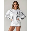 Beyaz Secret Üç İplik Oversize Sweat
