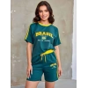 Yeşil Brasil Oversize Unisex Şortlu Takım