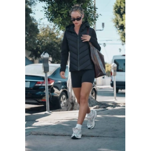 Siyah ZR Scuba Garnili Kapşonlu Şişme Mont