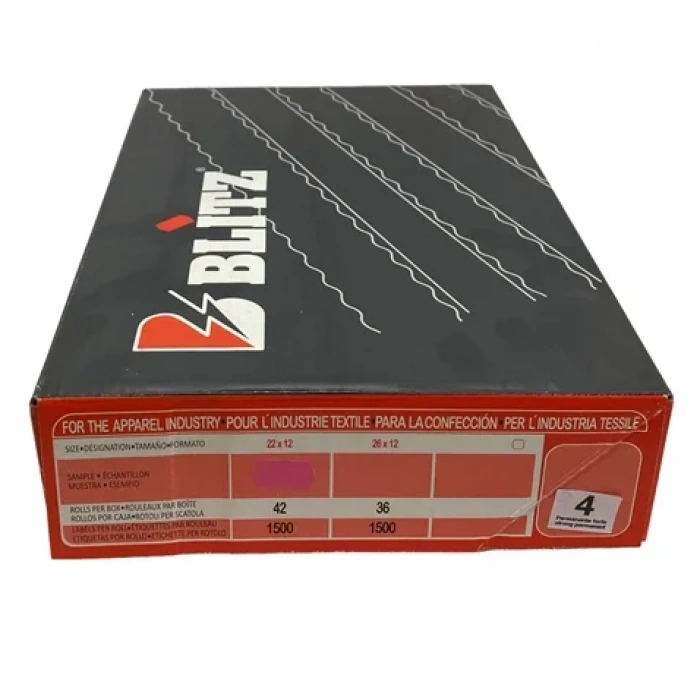 Etiketleme Makinesi 4 No Pembe Etiket / 12X22 42ADET