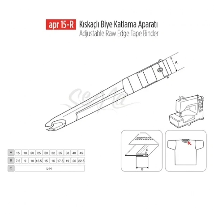 Kıskaçlı Biye Aparatı 25X12mm / APR 15-R