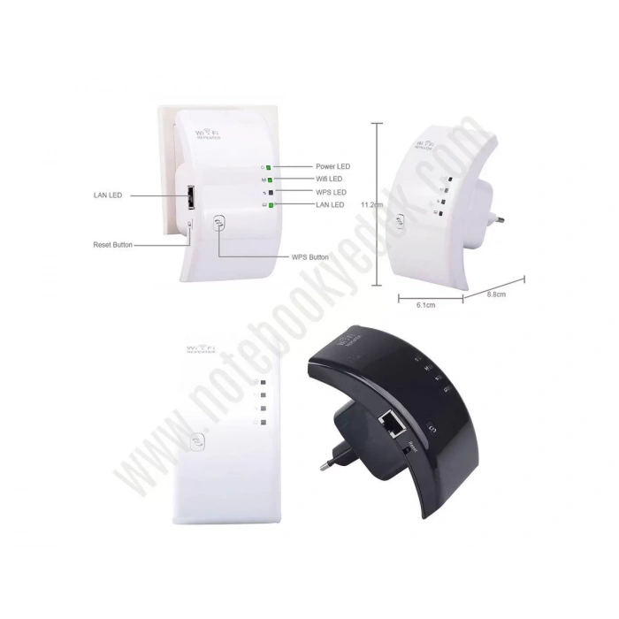 LineOn 300Mbps Wifi Repeater - Router Kablosuz Aktarıcı Siyah