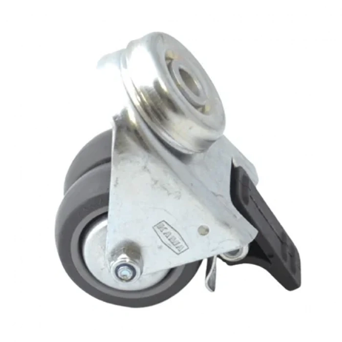 Makine Tekerleği Küçük Frenli Çiftli Teker / 50X17 M10