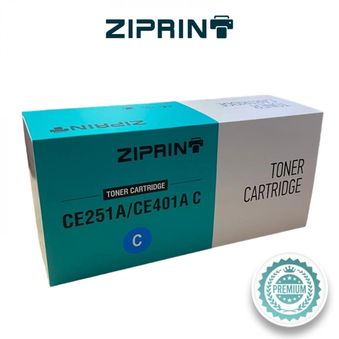 Muadil Toner HP Uyumlu (ZIPRINT) CE251A,CE401A,507A (7000 Sayfa)  Mavi