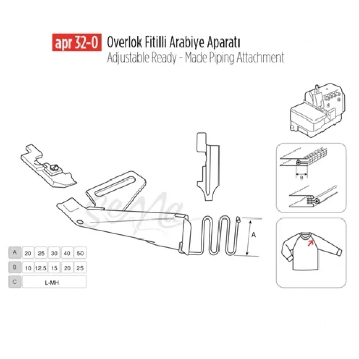 Overlok Fitilli Arabiye Apara 40X20mm / APR 32-O