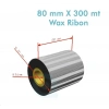 Ribbon WX-10FBK Standart Wax 80mm x 300m 1 inç Outside
