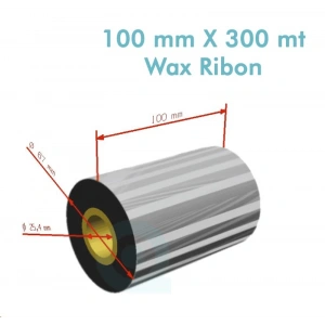Ribbon WX-10FBK Standart Wax 100mm x 300m 1 inç Outside