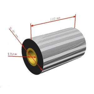 Ribbon WX-10FBK Standart Wax 110mm x 300m 1 inç Outside