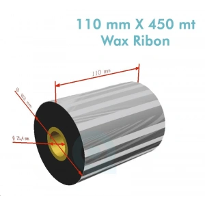 Ribbon WX-10FBK Standart Wax 110mm x 450m 1 inç Outside
