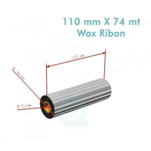 Ribbon WX-10FBK Standart Wax 110mm x 74m 1/2 inç Outside