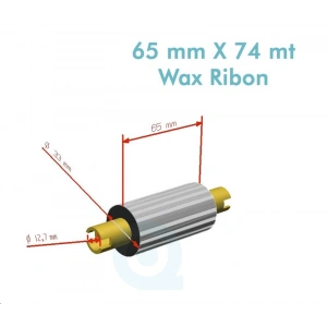 Ribbon WX-10FBK Standart Wax 65mm x 74m 1/2 inç Orta Sarım