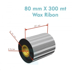 Ribbon WX-10FBK Standart Wax 80mm x 300m 1 inç Outside