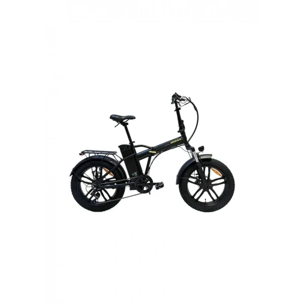 Bisan E-Folding F3 20 Jant 7 Vites 43 Cm Mat Siyah Sarı Elektrikli Katlanır Bisiklet