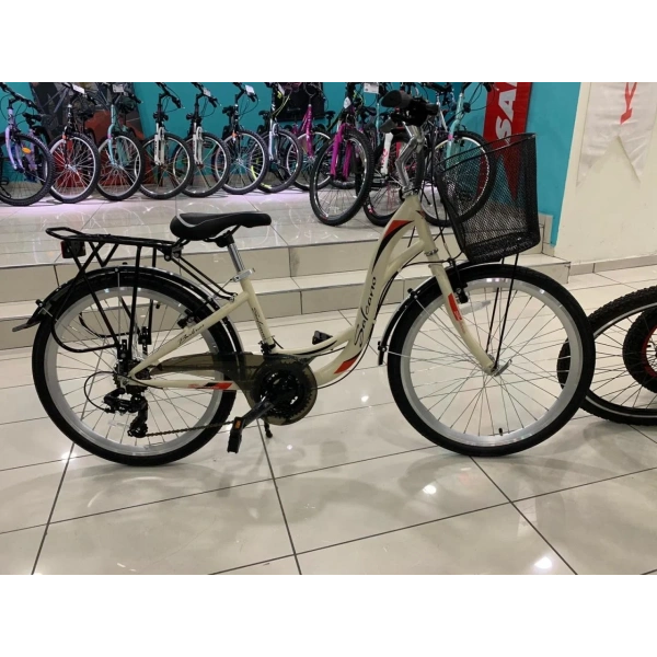 Salcano Bodrum 26 Unisex Vr 21 Vites 26 Jant Şehir Bisikleti Krem Kırmızı 16 Kadro