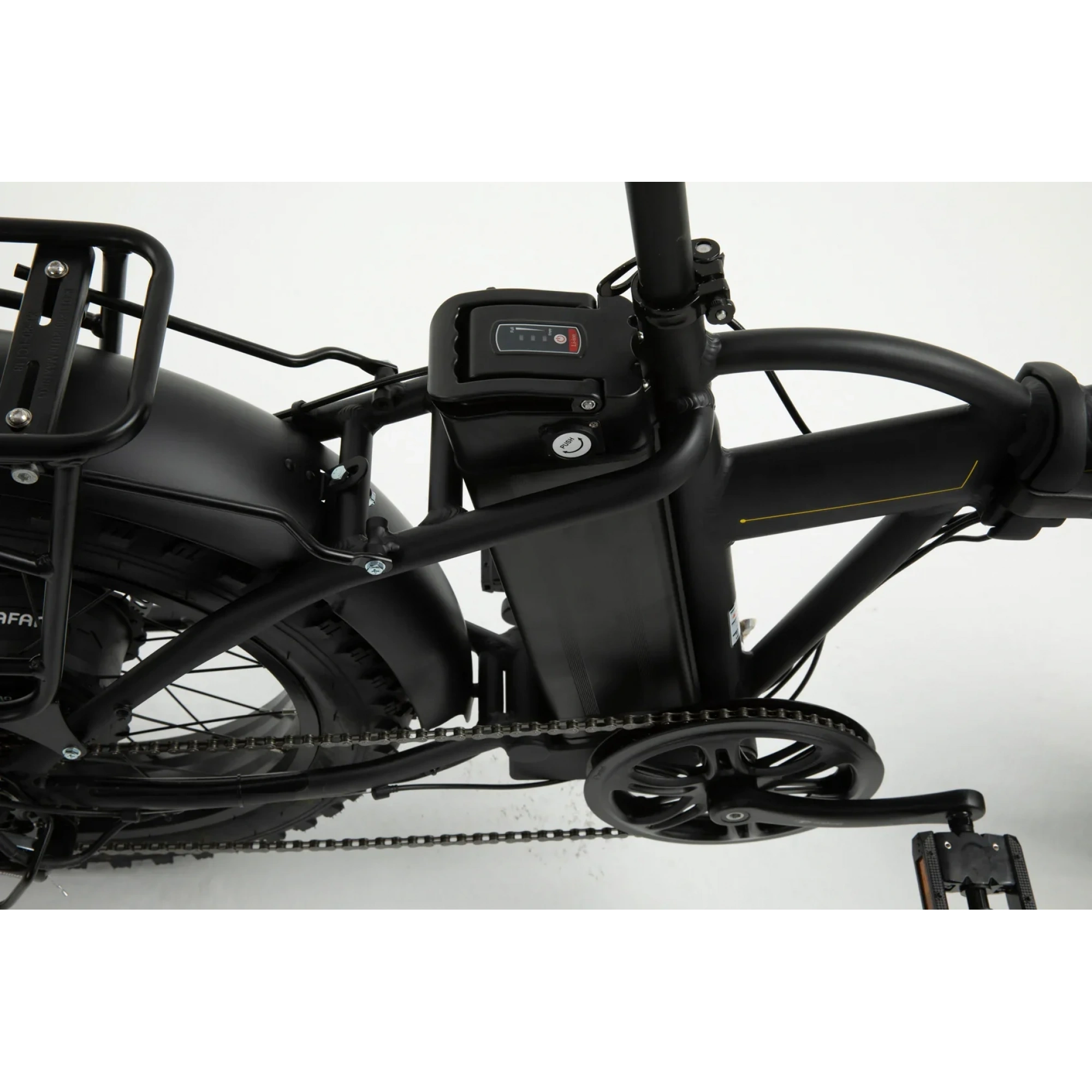 Bisan E-Folding F2 Shimano 7 Vites Disk Fren 20 Jant Elektrikli Katlanır Bisiklet Siyah Sarı