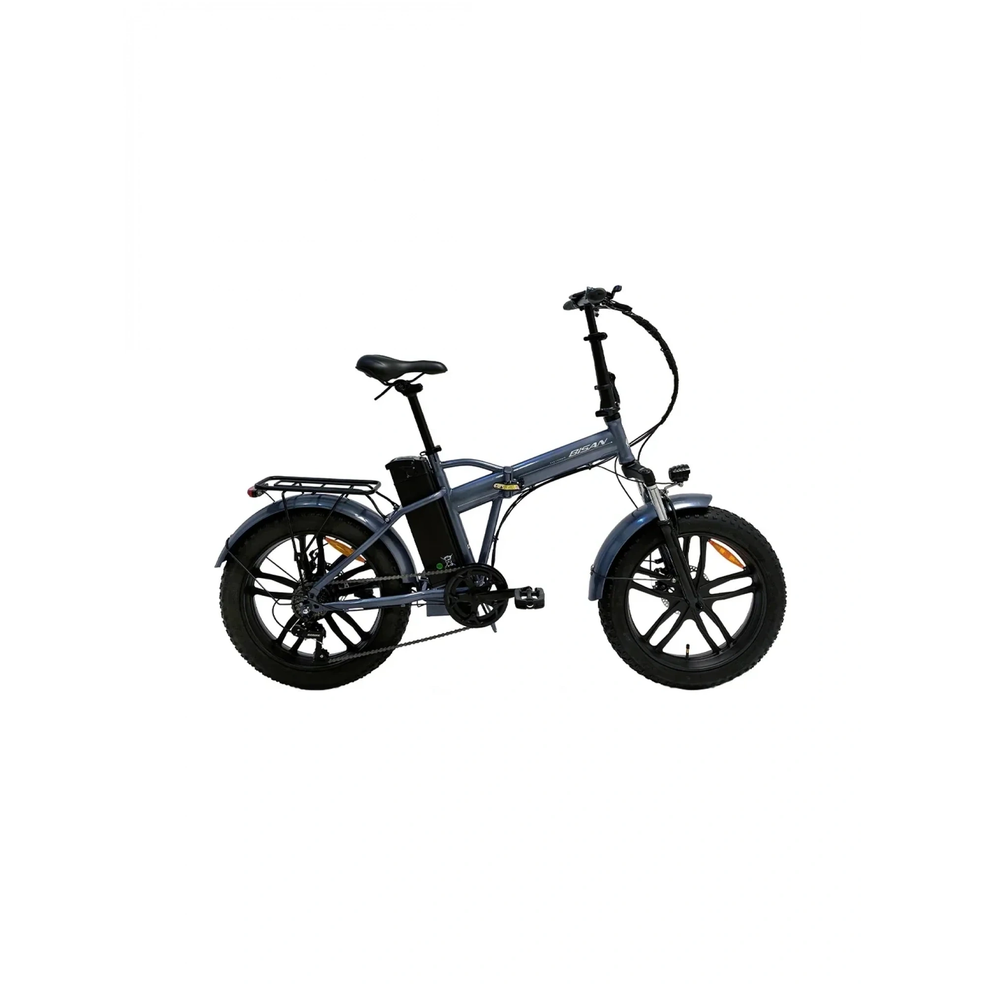 Bisan E-Folding F4 20 Jant 7 Vites Metalik Gri Elektrikli Katlanır Bisiklet