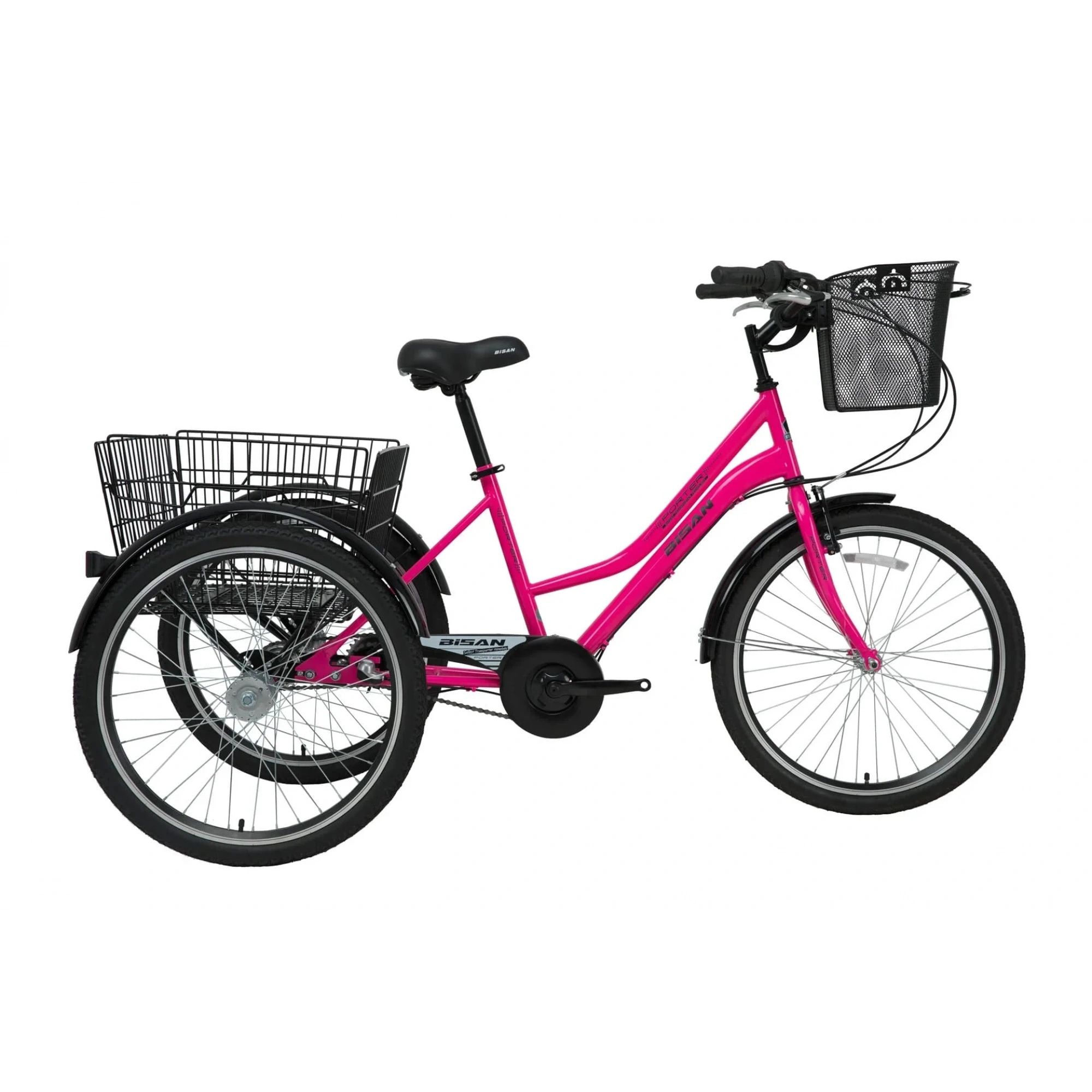 Bisan Porter Nexus 3 Vites 24 Jant Şehir Kargo Bisikleti Pembe Siyah 39 Kadro