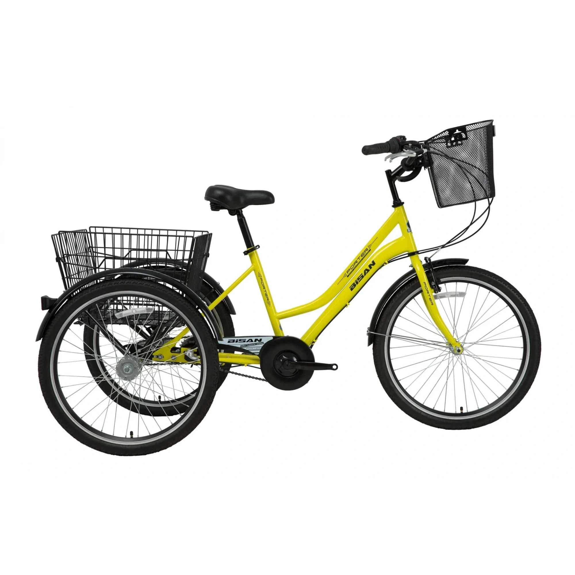 Bisan Porter Nexus 3 Vites 24 Jant Şehir Kargo Bisikleti Sarı Siyah 44 Kadro