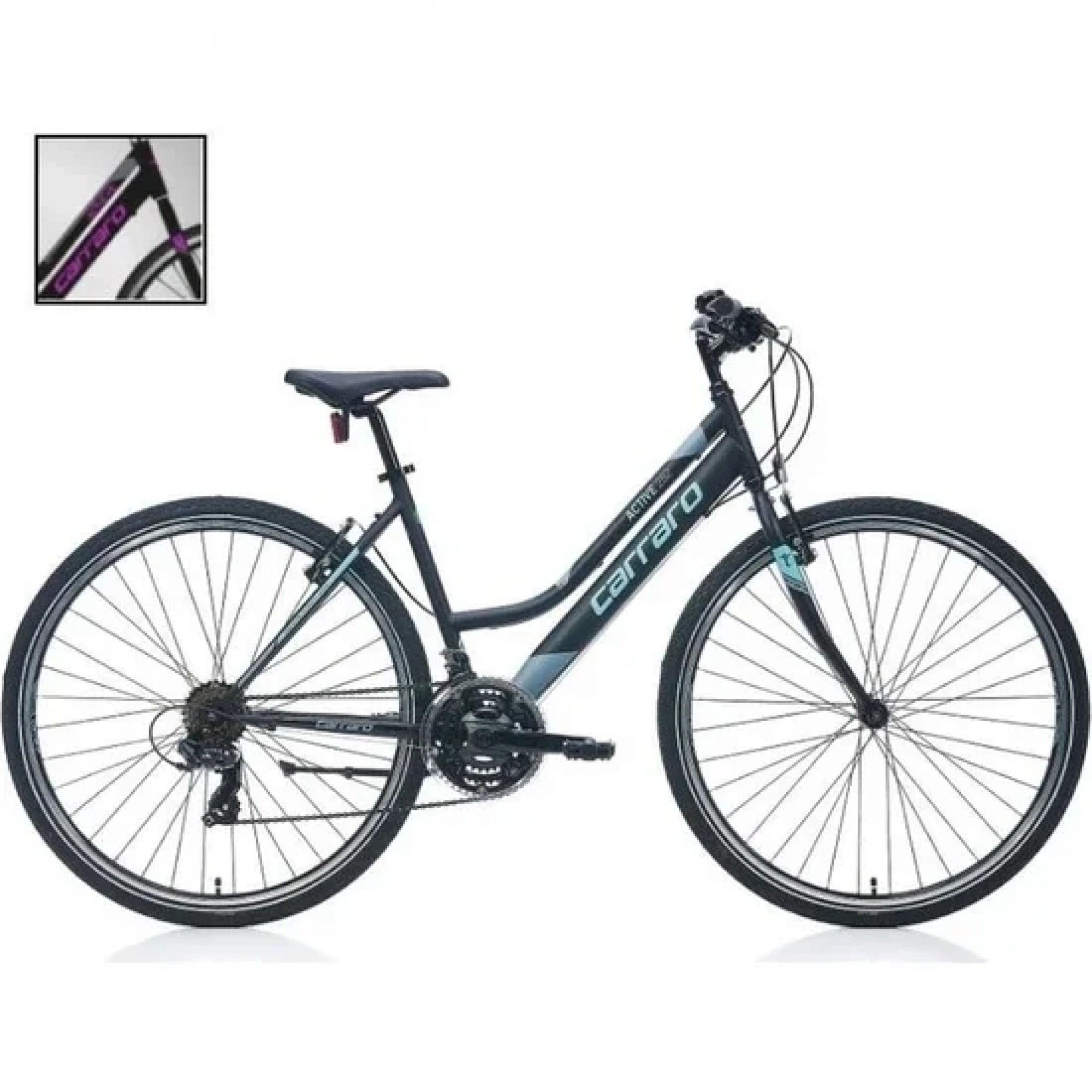 Carraro Active 282 V Fren 21 Vites 28 Jant Şehir Bisikleti Siyah Mor 46 Kadro