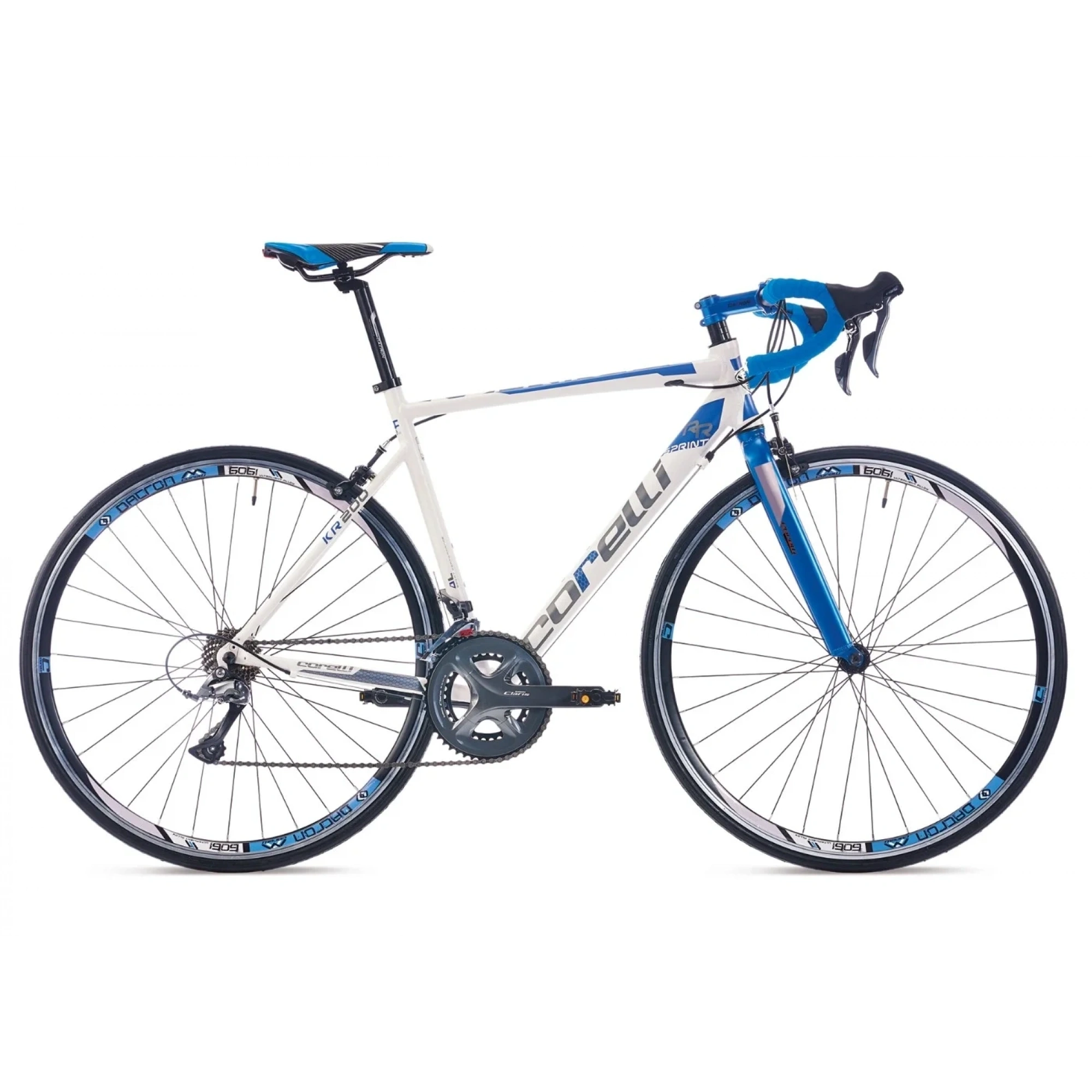 Corelli Sprint KR300 Yol Yarış Bisikleti 28 Jant 18 Vites 45 Kadro Beyaz Mavi Gri