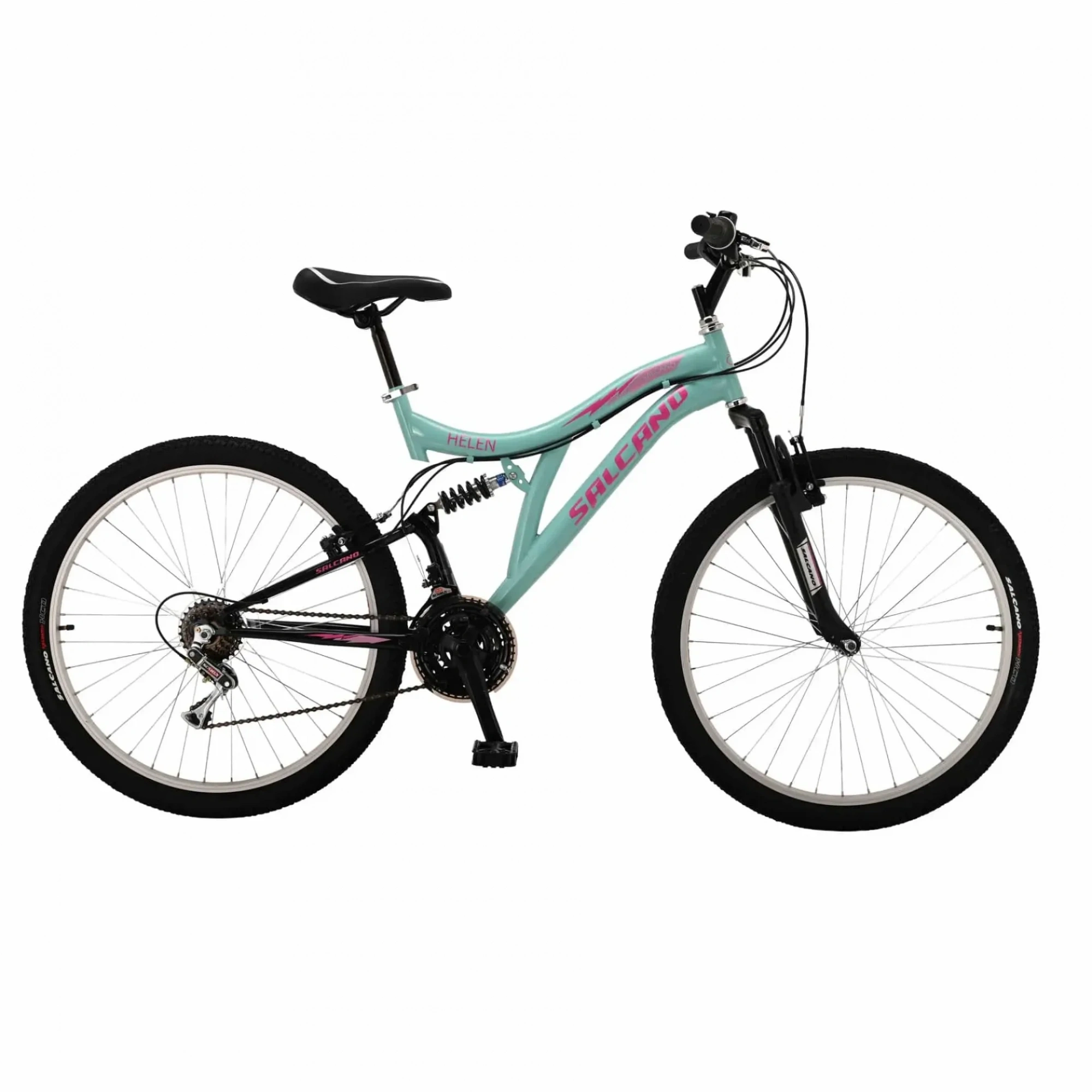 Salcano Helen 24 Jant V-Fren Mint Yeşili Pembe Dağ Bisikleti 14 Kadro