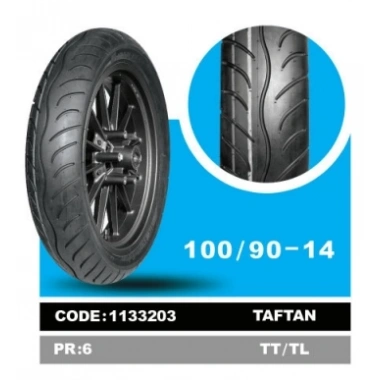Yasa 100/90-14 Scooter Motosiklet Dış Lastiği Taftan Tubeless 6PR