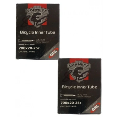 700x20-25c (20-25x622-635) FV 80 mm İnce Sibop Bisiklet İç Lastiği X 2 Adet (Kutulu)