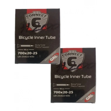 700x20 (700x25) (20-25x622-635) FV 48 mm İnce Sibop Bisiklet İç Lastiği x 2 Adet (Kutulu)