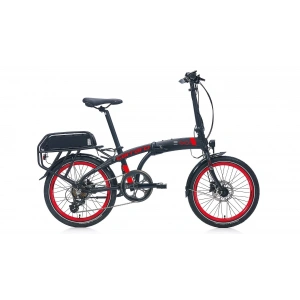 Carraro E-Line Ego 2.1 Elektrikli Bisiklet 250W 20 Jant 8 Vites Katlanır Mat Siyah-Kırmızı-Gri