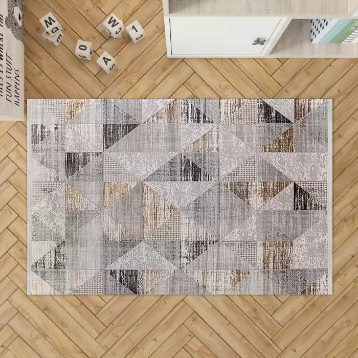 Angora Aqua A234E Gri Bej Modern Halı