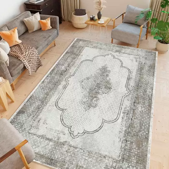 Angora Bien 9969C Gri Bej Modern Akrilik Salon Halısı