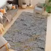 Angora Glamour 037PU Gri Sarı Modern Akrilik Salon Halısı